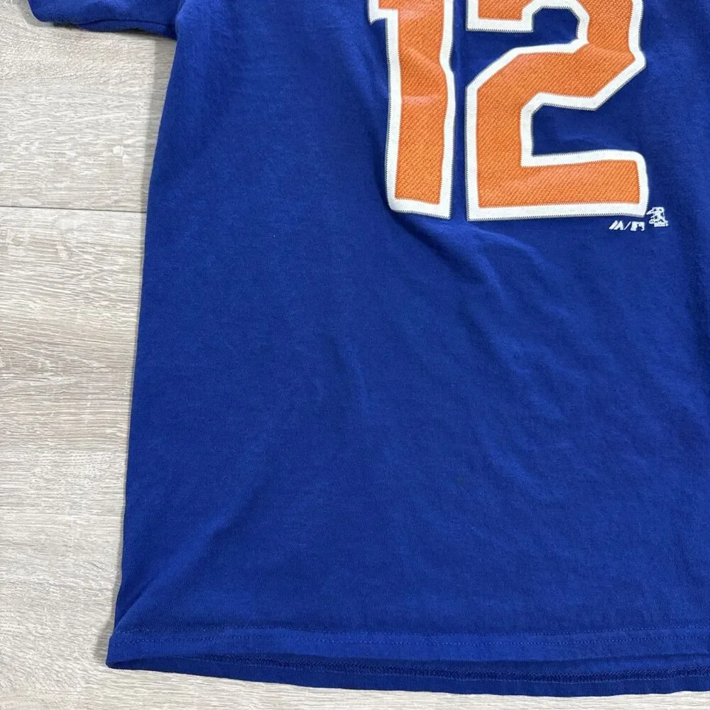 Juan Lagares Shirt New York Mets Baseball Majestic Men’s Blue Tee M